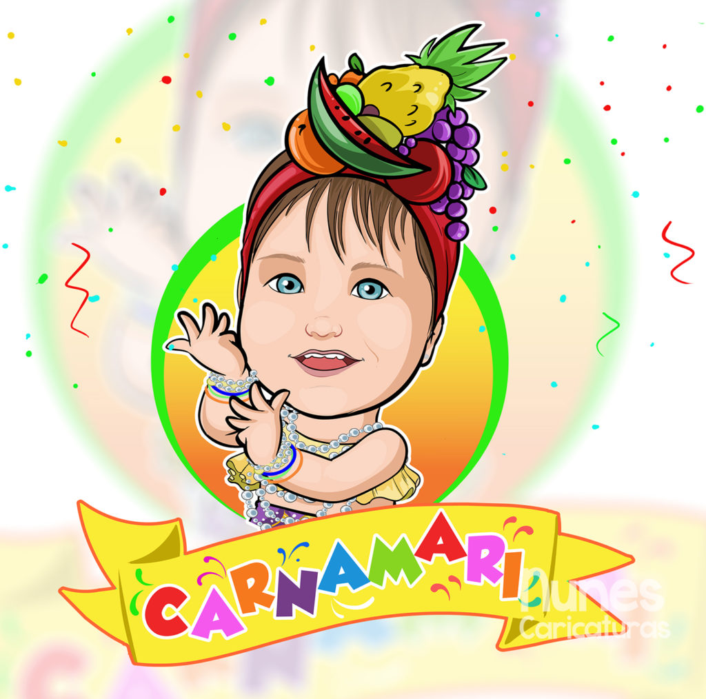 desenho infantil para decoração de aniversário tema carnaval 