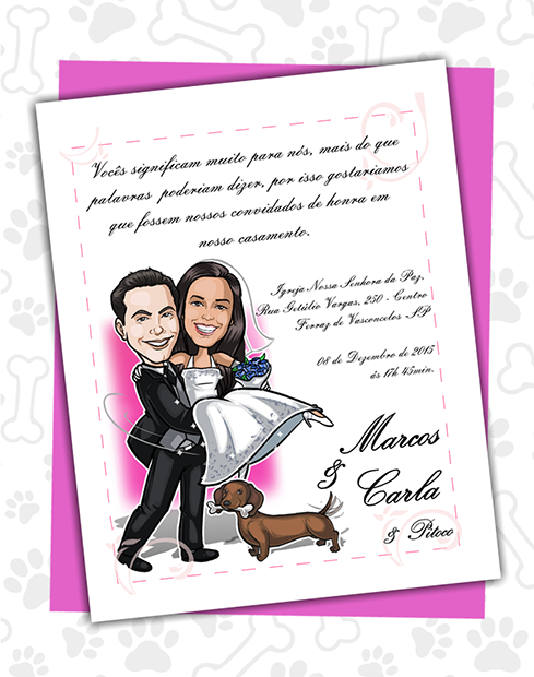 convite-de-casamento-com-caricatura-com-cachorrinho