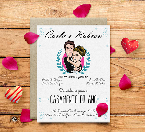 convite-de-casamento-com-caricatura