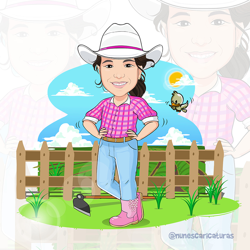 caricatura infantil para presente