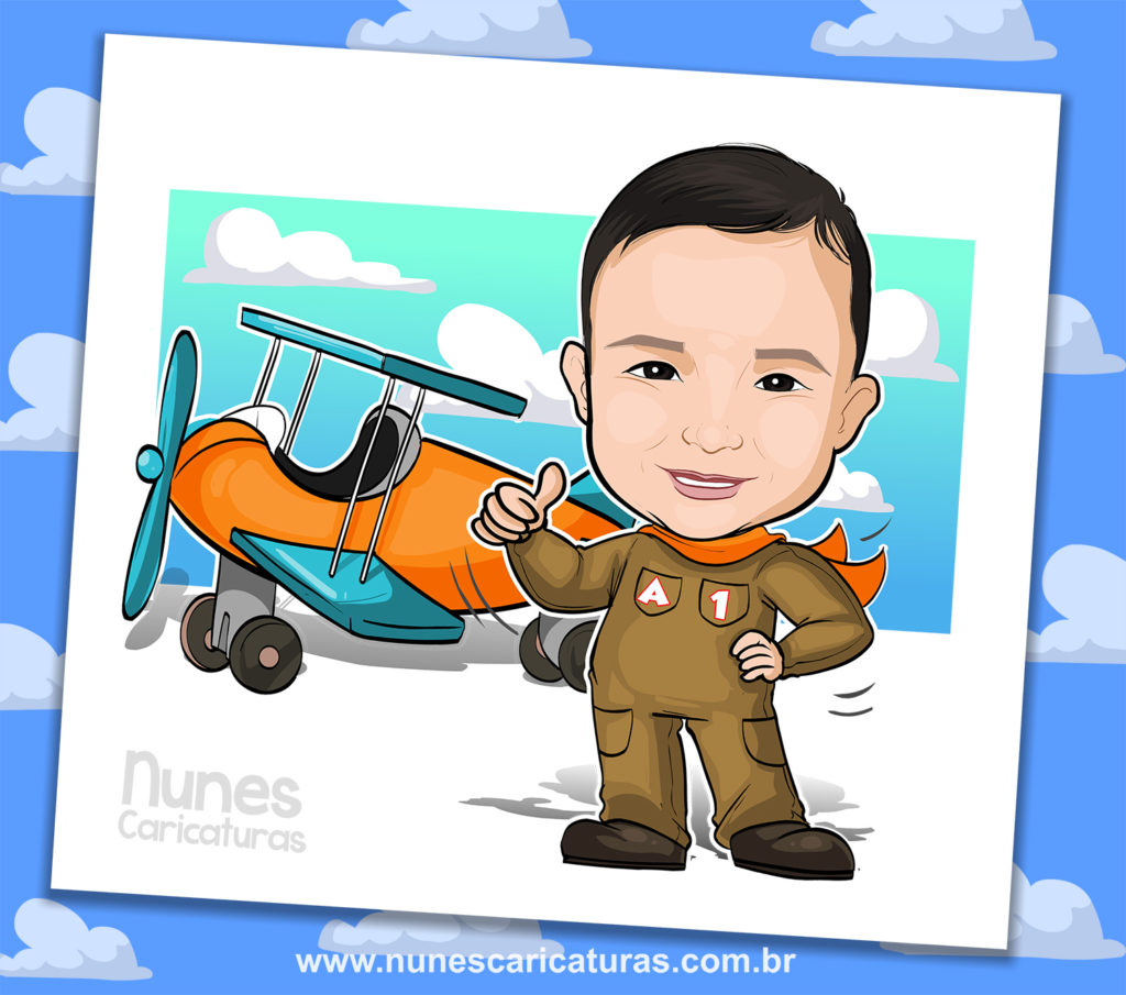desenho infantil para decoração de aniversário tema aviador