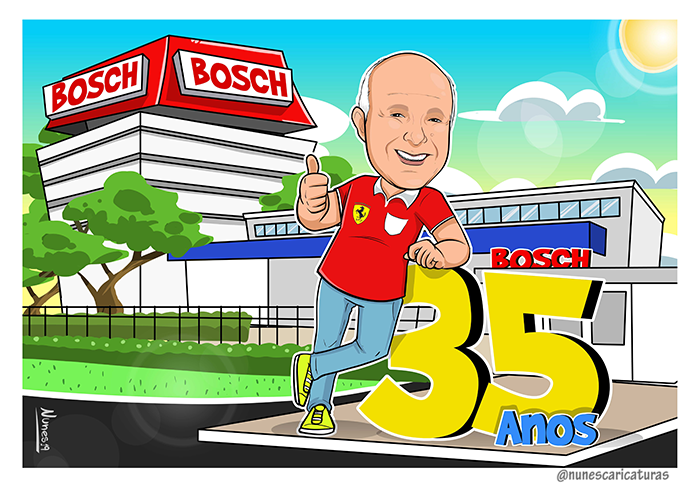 caricatura para presente 35 anos de empresa