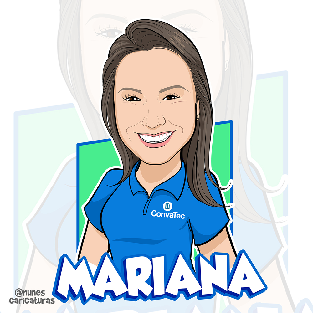 Caricatura de uma colaboradora