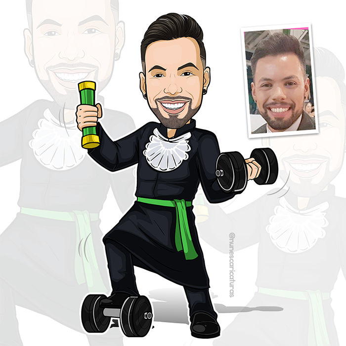Caricatura de formatura em educação física