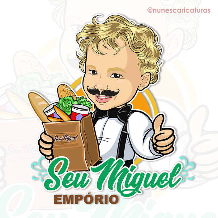 Caricatura empório Seu Miguel