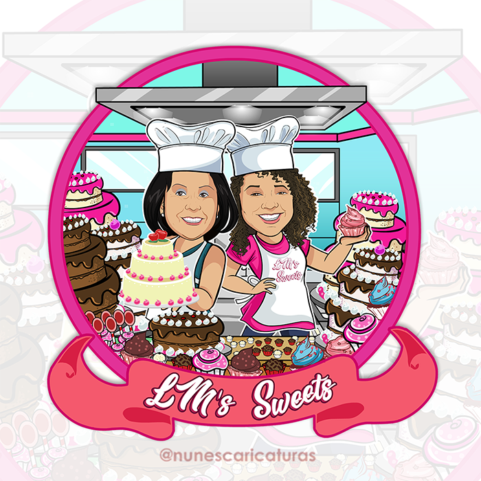 Caricatura para logomarca de confeitaria